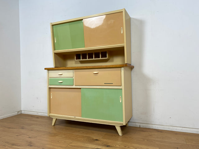 WMK Kultige DDR Küchenanrichte aus den 1960er Jahren mit Schiebetüren und Schubladen in Originalfarben # Anrichte Küchenbüfett Küchenbuffet Buffet Kredenz Küche Küchenschrank Mid-Century Vintage 50er