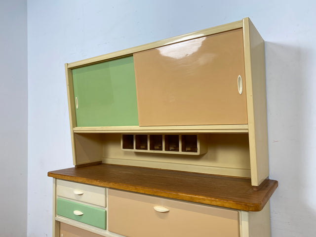 WMK Kultige DDR Küchenanrichte aus den 1960er Jahren mit Schiebetüren und Schubladen in Originalfarben # Anrichte Küchenbüfett Küchenbuffet Buffet Kredenz Küche Küchenschrank Mid-Century Vintage 50er