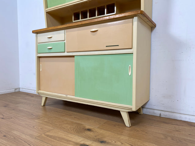 WMK Kultige DDR Küchenanrichte aus den 1960er Jahren mit Schiebetüren und Schubladen in Originalfarben # Anrichte Küchenbüfett Küchenbuffet Buffet Kredenz Küche Küchenschrank Mid-Century Vintage 50er