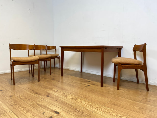 WMK I 4er Set skandinavischer Designer Stühle Model 49 von Erik Buck für O.D. Møbler I Teakholz I Esszimmerstühle Küchenstühle Chairs Danish Design Mid-Century Vintage Teak I Berlin Stuttgart Dresden