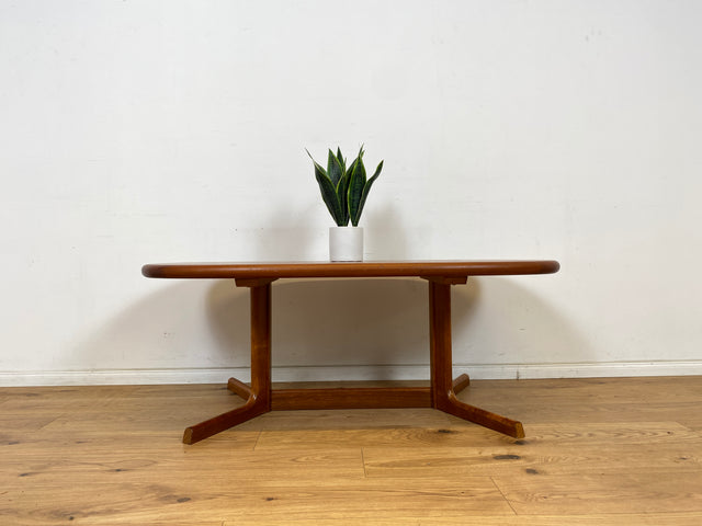 WMK Stilvoller & sehr gut erhaltener großer skandinavischer Designercouchtisch von Dyrlund aus massivem Teakholz # ovaler Couchtisch Wohnzimmertisch Coffee Table Mid-Century Vintage Danish Design Teak