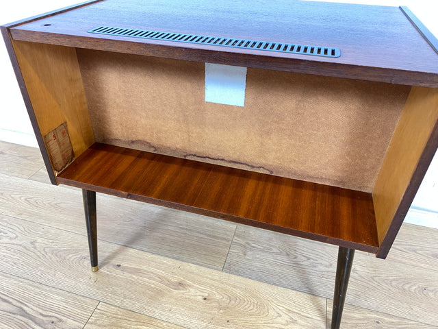 WMK Sehr schöne und gut erhaltene kleine Mid-Century Barkommode mit schicken Innenleben inklusive Gläserhalterungen aus Messing # Barschrank Kommode Bar Mini-Bar Hausbar Schränkchen Vintage DDR VEB