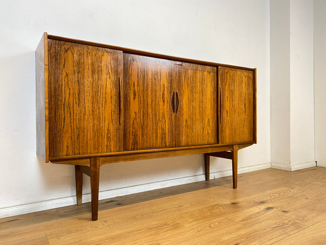 WMK Stilvolles original Danish Design Sideboard von Farso Møbelfabrik in Palisander mit Schiebetüren & Barschrank # Schrank skandinavisches Highboard Bar Barkommode Rosewood Mid-Century Vintage 60er