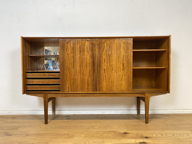 WMK Stilvolles original Danish Design Sideboard von Farso Møbelfabrik in Palisander mit Schiebetüren & Barschrank # Schrank skandinavisches Highboard Bar Barkommode Rosewood Mid-Century Vintage 60er