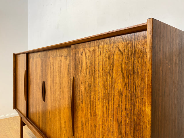 WMK Stilvolles original Danish Design Sideboard von Farso Møbelfabrik in Palisander mit Schiebetüren & Barschrank # Schrank skandinavisches Highboard Bar Barkommode Rosewood Mid-Century Vintage 60er