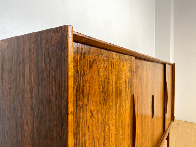 WMK Stilvolles original Danish Design Sideboard von Farso Møbelfabrik in Palisander mit Schiebetüren & Barschrank # Schrank skandinavisches Highboard Bar Barkommode Rosewood Mid-Century Vintage 60er