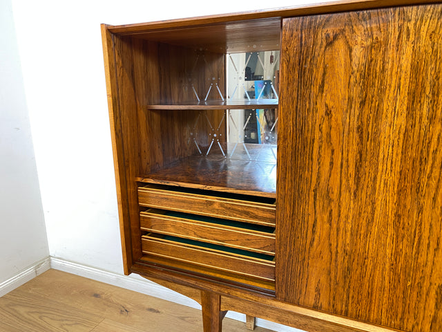 WMK Stilvolles original Danish Design Sideboard von Farso Møbelfabrik in Palisander mit Schiebetüren & Barschrank # Schrank skandinavisches Highboard Bar Barkommode Rosewood Mid-Century Vintage 60er