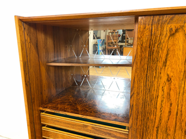 WMK Stilvolles original Danish Design Sideboard von Farso Møbelfabrik in Palisander mit Schiebetüren & Barschrank # Schrank skandinavisches Highboard Bar Barkommode Rosewood Mid-Century Vintage 60er