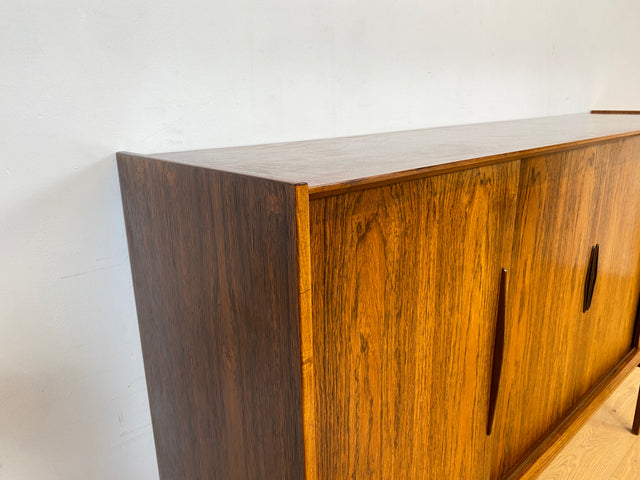 WMK Stilvolles original Danish Design Sideboard von Farso Møbelfabrik in Palisander mit Schiebetüren & Barschrank # Schrank skandinavisches Highboard Bar Barkommode Rosewood Mid-Century Vintage 60er