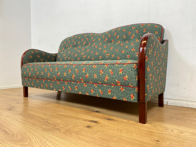 WMK Besonders schönes und sehr gut erhaltene skandinavisches Art Deco Sofa mit hochwertigen späterem Bezug und bequemen Federkern, um 1930 # Couch 3er 3-Sitzer Daybed Sitzgarnitur Mid-Century Vintage