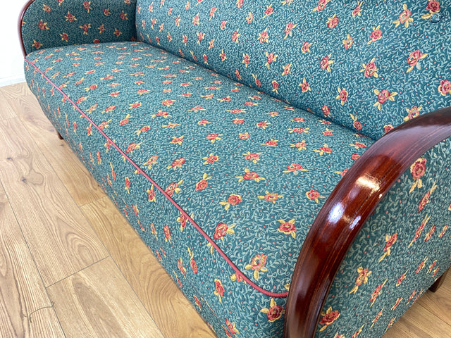 WMK Besonders schönes und sehr gut erhaltene skandinavisches Art Deco Sofa mit hochwertigen späterem Bezug und bequemen Federkern, um 1930 # Couch 3er 3-Sitzer Daybed Sitzgarnitur Mid-Century Vintage