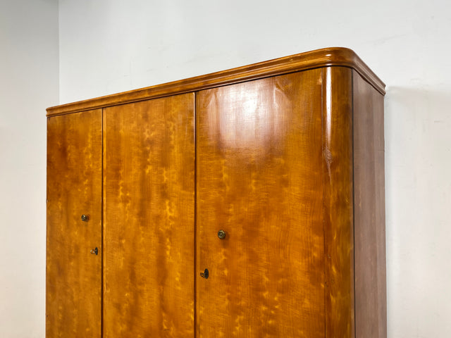 WMK Schöner und sehr gut aufgeteilter Mid-Century Kleiderschrank aus vollem Holz auf neuen Hairpin Füßen # 4-türiger Schrank Schlafzimmerschrank Wäscheschrank Flurschrank Wardrobe 50er 60er Vintage