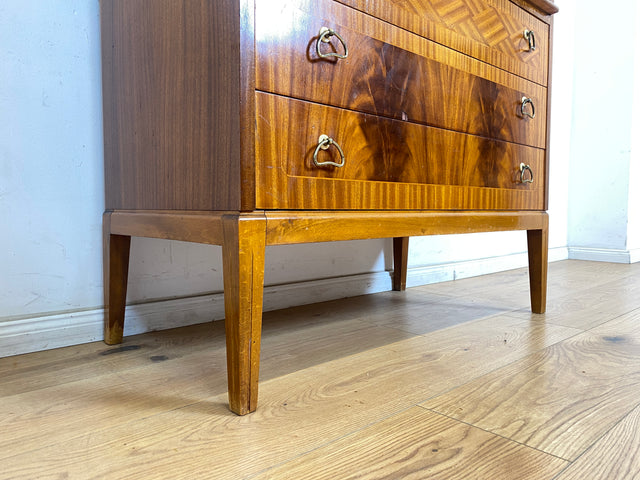 WMK Hochwertiger skandinavischer Sekretär aus vollem Holz mit ausziehbarer Schreibplatte und Schubladen # Schreibschrank Desk Schreibtisch Kommode Schubladenkommode Wäschekommode Mid-Century Vintage