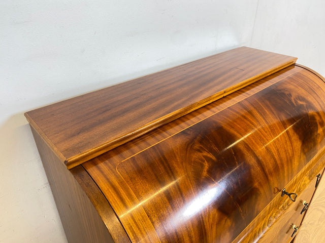 WMK Hochwertiger skandinavischer Sekretär aus vollem Holz mit ausziehbarer Schreibplatte und Schubladen # Schreibschrank Desk Schreibtisch Kommode Schubladenkommode Wäschekommode Mid-Century Vintage