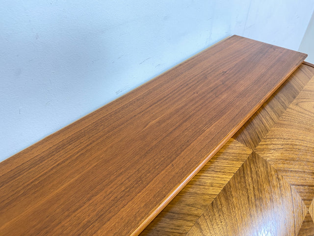 WMK Stilvoller skandinavischer Sekretär mit ausziehbarer Schreibplatte, Schubladen und Messinggriffen # Schreibschrank Desk Schreibtisch Kommode Schubladenkommode Wäschekommode Mid-Century Vintage