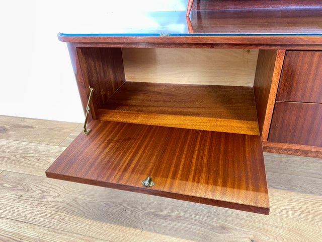 WMK Hochwertige und gut erhaltener Mid-Century Spiegelkommode aus vollem Holz mit großem Spiegel (etwas blind!) # Frisierkommode Schminkkommode Schminktisch Kommode Vintage 50er 60er VEB DDR