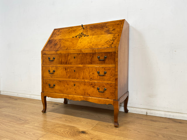 WMK Sehr schöner & hochwertiger skandinavischer Sekretär aus vollem Holz mit fester Schreibplatte & Schubladen # Schreibschrank Desk Schreibtisch Kommode Schubladenkommode Wäschekommode Mid-Century