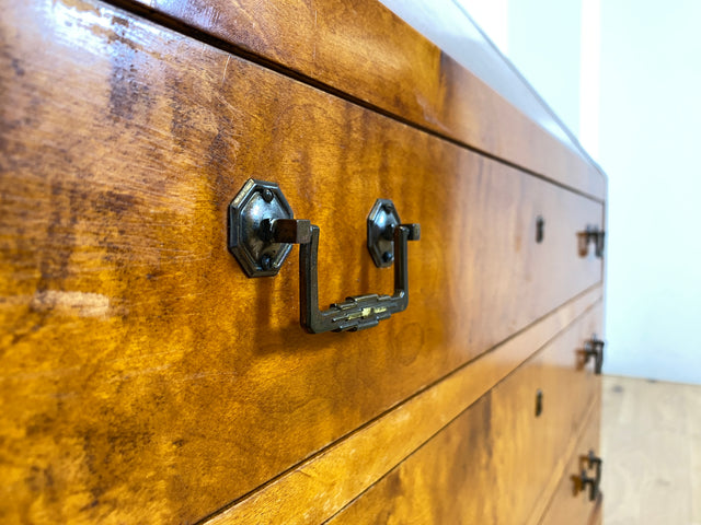 WMK Sehr schöner & hochwertiger skandinavischer Sekretär aus vollem Holz mit fester Schreibplatte & Schubladen # Schreibschrank Desk Schreibtisch Kommode Schubladenkommode Wäschekommode Mid-Century