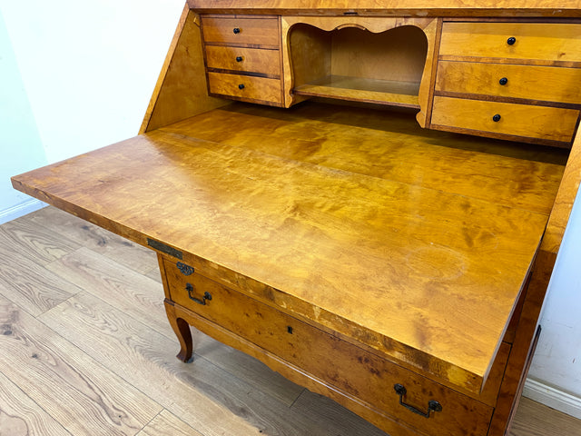 WMK Sehr schöner & hochwertiger skandinavischer Sekretär aus vollem Holz mit fester Schreibplatte & Schubladen # Schreibschrank Desk Schreibtisch Kommode Schubladenkommode Wäschekommode Mid-Century