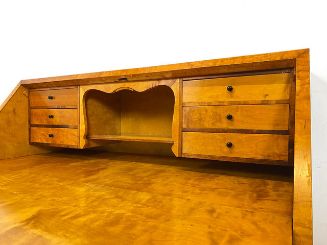 WMK Sehr schöner & hochwertiger skandinavischer Sekretär aus vollem Holz mit fester Schreibplatte & Schubladen # Schreibschrank Desk Schreibtisch Kommode Schubladenkommode Wäschekommode Mid-Century