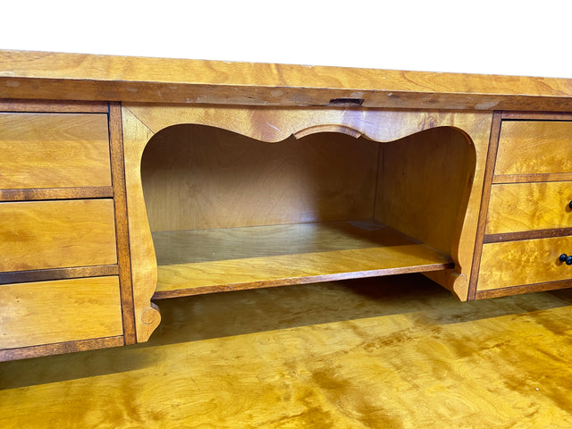 WMK Sehr schöner & hochwertiger skandinavischer Sekretär aus vollem Holz mit fester Schreibplatte & Schubladen # Schreibschrank Desk Schreibtisch Kommode Schubladenkommode Wäschekommode Mid-Century