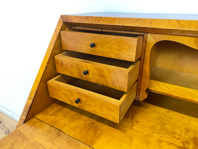 WMK Sehr schöner & hochwertiger skandinavischer Sekretär aus vollem Holz mit fester Schreibplatte & Schubladen # Schreibschrank Desk Schreibtisch Kommode Schubladenkommode Wäschekommode Mid-Century