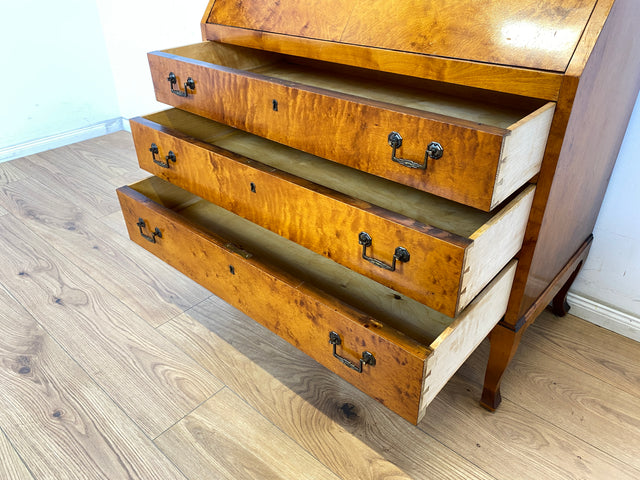 WMK Sehr schöner & hochwertiger skandinavischer Sekretär aus vollem Holz mit fester Schreibplatte & Schubladen # Schreibschrank Desk Schreibtisch Kommode Schubladenkommode Wäschekommode Mid-Century