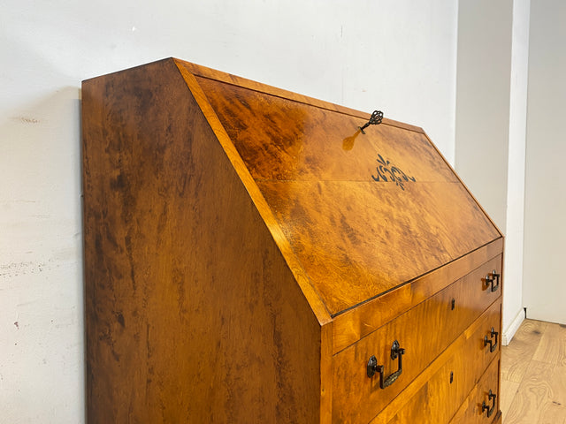 WMK Sehr schöner & hochwertiger skandinavischer Sekretär aus vollem Holz mit fester Schreibplatte & Schubladen # Schreibschrank Desk Schreibtisch Kommode Schubladenkommode Wäschekommode Mid-Century