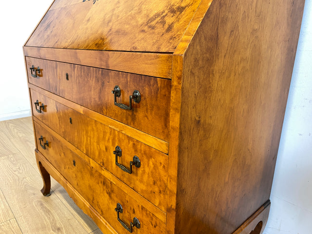 WMK Sehr schöner & hochwertiger skandinavischer Sekretär aus vollem Holz mit fester Schreibplatte & Schubladen # Schreibschrank Desk Schreibtisch Kommode Schubladenkommode Wäschekommode Mid-Century