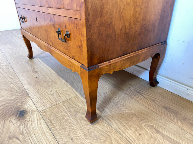 WMK Sehr schöner & hochwertiger skandinavischer Sekretär aus vollem Holz mit fester Schreibplatte & Schubladen # Schreibschrank Desk Schreibtisch Kommode Schubladenkommode Wäschekommode Mid-Century