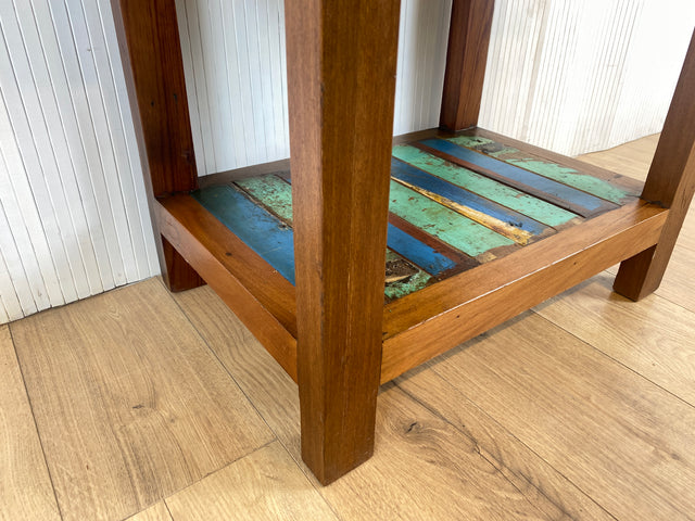 Boatwood by WMK # Sehr hübsche und hochwertige Kommode aus altem Bootsholz, ein handgefertigtes Unikat aus massivem Teakholz # Ablage Flurkommode Beistelltisch Küchenschrank Konsole Upcycling Teak