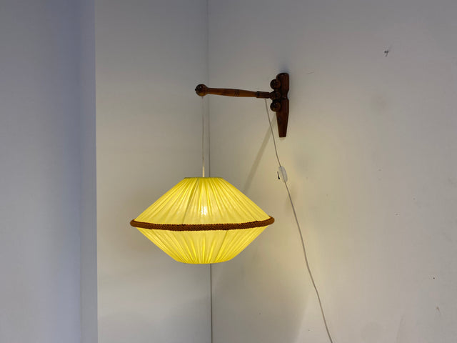 WMK Sehr dekorative und sehr gut erhaltene Mid-Century Teleskop Wandhängelampe aus Ungarn mit schönem farbenfrohem Schirm # Wandlampe Hängelampe Leselampe Wandleuchte Vintage - Versand möglich