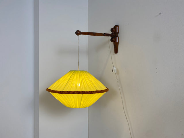 WMK Sehr dekorative und sehr gut erhaltene Mid-Century Teleskop Wandhängelampe aus Ungarn mit schönem farbenfrohem Schirm # Wandlampe Hängelampe Leselampe Wandleuchte Vintage - Versand möglich