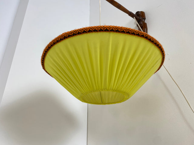 WMK Sehr dekorative und sehr gut erhaltene Mid-Century Teleskop Wandhängelampe aus Ungarn mit schönem farbenfrohem Schirm # Wandlampe Hängelampe Leselampe Wandleuchte Vintage - Versand möglich