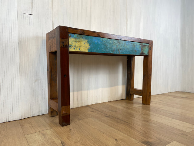 Boatwood by WMK # Unique console with drawers, a unique piece handcrafted from old boat wood made of solid teak wood # Chest of drawers Sideboard Hallway chest of drawers Storage Wardrobe Console table Boat furniture