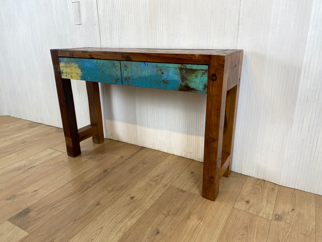 Boatwood by WMK # Unique console with drawers, a unique piece handcrafted from old boat wood made of solid teak wood # Chest of drawers Sideboard Hallway chest of drawers Storage Wardrobe Console table Boat furniture