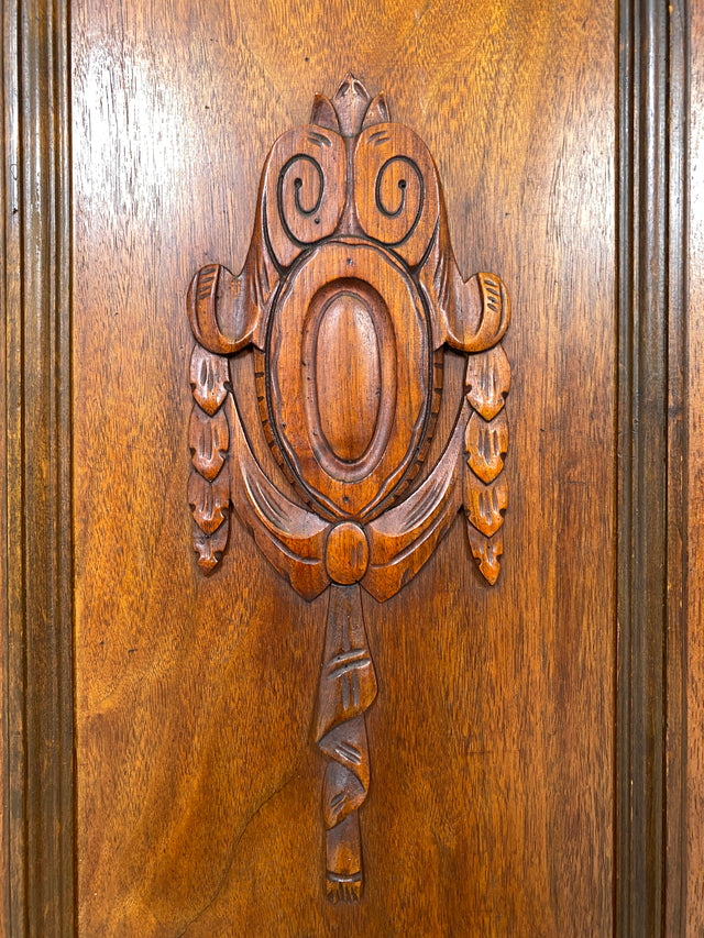 WMK Wunderschöner antiker Schrank aus vollem Holz mit Spiegelaufsatz und edlen Messingbeschlägen # Wäscheschrank Highboard Aufsatzvertiko Vertiko Dielenschrank Gründerzeit Louis Philippe Vintage