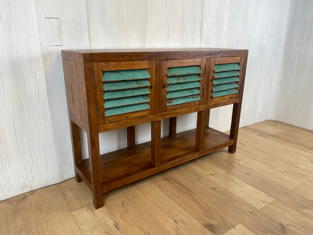 Boatwood by WMK # Einzigartige Anrichte aus altem Bootsholz, ein handgefertigtes Unikat aus massivem Teakholz # Schrank Sideboard Kommode Küchenanrichte Küchenschrank Flurkommode Geschirrschrank Teak