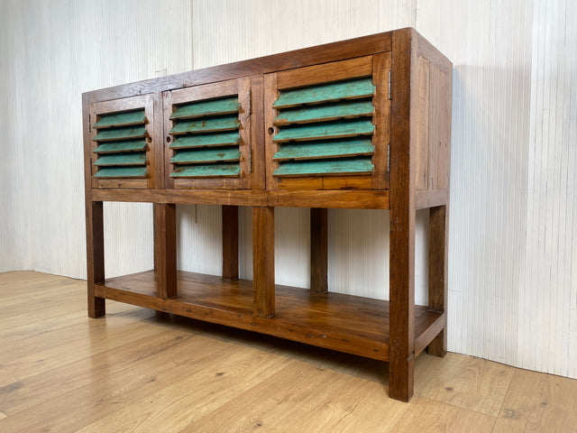 Boatwood by WMK # Einzigartige Anrichte aus altem Bootsholz, ein handgefertigtes Unikat aus massivem Teakholz # Schrank Sideboard Kommode Küchenanrichte Küchenschrank Flurkommode Geschirrschrank Teak