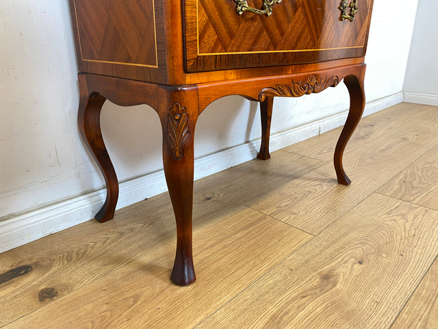 WMK Elegant &amp; very well preserved Scandinavian style furniture chest of drawers in antique style with marble top &amp; brass handles # Chest of drawers, laundry chest, marble chest of drawers, hall chest of drawers, Rococo Baroque Vintage