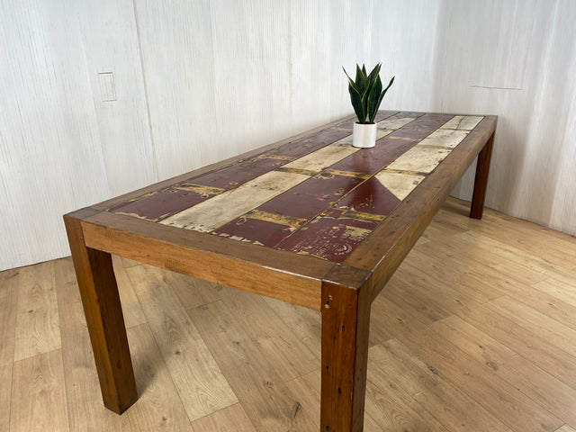 Boatwood by WMK # Imposanter Esstisch für 10-12 Personen (280x100cm) aus altem Bootsholz, ein handgefertigtes Unikat aus massivem Teakholz # Holztisch Tisch Tafel Esszimmertisch Gastro Konferenztisch