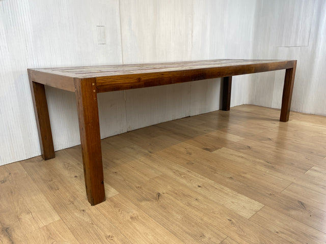 Boatwood by WMK # Imposanter Esstisch für 10-12 Personen (280x100cm) aus altem Bootsholz, ein handgefertigtes Unikat aus massivem Teakholz # Holztisch Tisch Tafel Esszimmertisch Gastro Konferenztisch