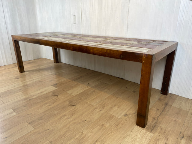 Boatwood by WMK # Imposanter Esstisch für 10-12 Personen (280x100cm) aus altem Bootsholz, ein handgefertigtes Unikat aus massivem Teakholz # Holztisch Tisch Tafel Esszimmertisch Gastro Konferenztisch