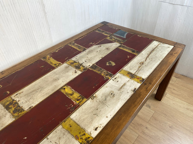 Boatwood by WMK # Imposanter Esstisch für 10-12 Personen (280x100cm) aus altem Bootsholz, ein handgefertigtes Unikat aus massivem Teakholz # Holztisch Tisch Tafel Esszimmertisch Gastro Konferenztisch