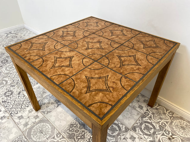 WMK Very pretty and well-preserved Scandinavian coffee table from Denmark and with artistic tiles - order table living room table retro coffee table - delivery possible