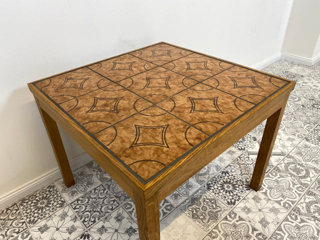 WMK Very pretty and well-preserved Scandinavian coffee table from Denmark and with artistic tiles - order table living room table retro coffee table - delivery possible