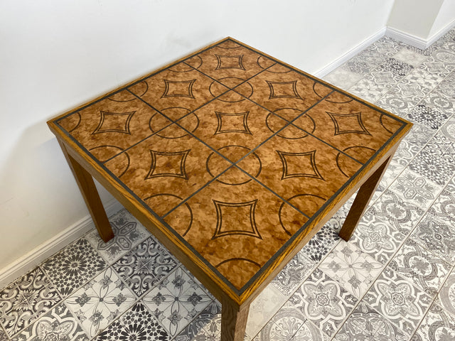 WMK Very pretty and well-preserved Scandinavian coffee table from Denmark and with artistic tiles - order table living room table retro coffee table - delivery possible