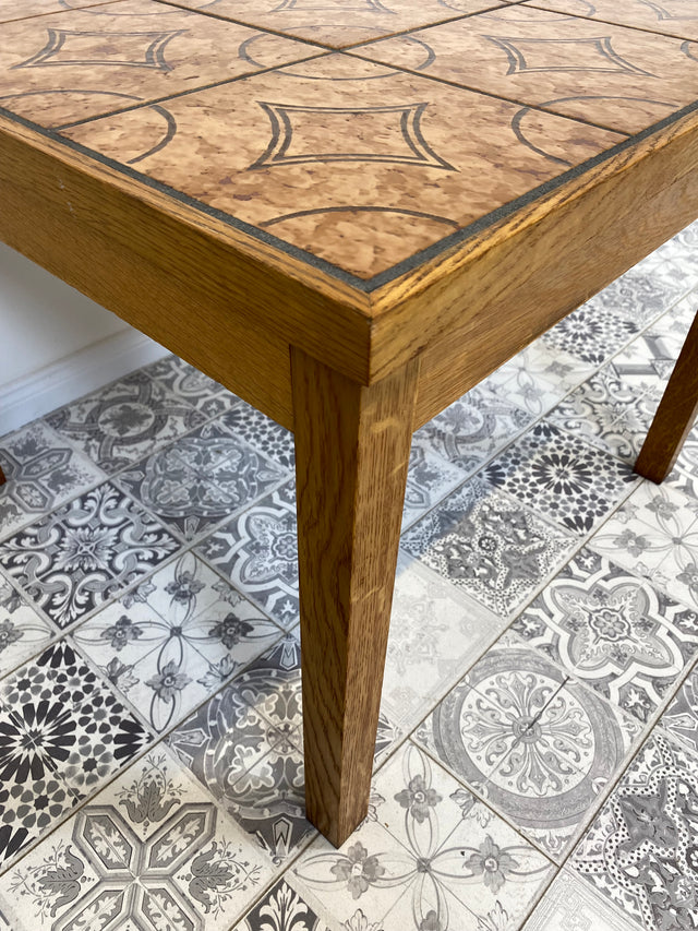 WMK Very pretty and well-preserved Scandinavian coffee table from Denmark and with artistic tiles - order table living room table retro coffee table - delivery possible