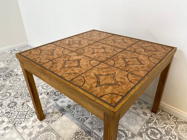 WMK Very pretty and well-preserved Scandinavian coffee table from Denmark and with artistic tiles - order table living room table retro coffee table - delivery possible