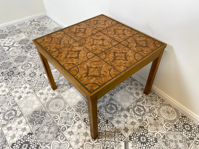 WMK Very pretty and well-preserved Scandinavian coffee table from Denmark and with artistic tiles - order table living room table retro coffee table - delivery possible